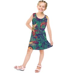 Illustrations Color Cat Flower Abstract Textures Orange Kids  Tunic Dress by anzea