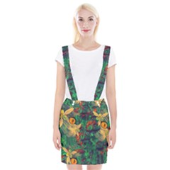 Illustrations Color Cat Flower Abstract Textures Orange Braces Suspender Skirt