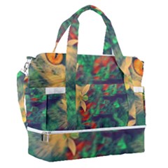 Illustrations Color Cat Flower Abstract Textures Orange Sports Shoulder Bag With Shoes Compartment by anzea