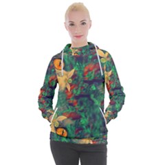 Illustrations Color Cat Flower Abstract Textures Orange Women s Hooded Pullover