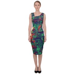 Illustrations Color Cat Flower Abstract Textures Orange Sleeveless Pencil Dress by anzea