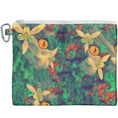 Illustrations Color Cat Flower Abstract Textures Orange Canvas Cosmetic Bag (xxxl)