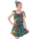 Illustrations Color Cat Flower Abstract Textures Orange Kids  Tie Up Tunic Dress View1