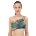 Illustrations Color Cat Flower Abstract Textures Orange Spliced Up Bikini Top  View1