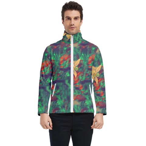 Illustrations Color Cat Flower Abstract Textures Orange Men s Bomber Jacket by anzea