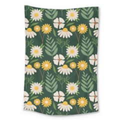 Flower Green Pattern Floral Large Tapestry