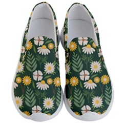 Flower Green Pattern Floral Men s Lightweight Slip Ons by anzea