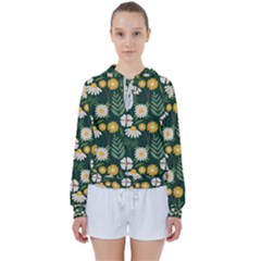 Flower Green Pattern Floral Women s Tie Up Sweat