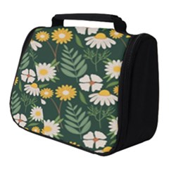 Flower Green Pattern Floral Full Print Travel Pouch (small)