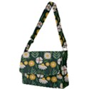 Flower Green Pattern Floral Full Print Messenger Bag (S) View1