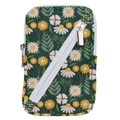 Flower Green Pattern Floral Belt Pouch Bag (small)