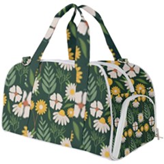 Flower Green Pattern Floral Burner Gym Duffle Bag