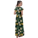 Flower Green Pattern Floral Flutter Sleeve Maxi Dress View2