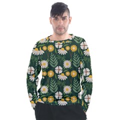 Flower Green Pattern Floral Men s Long Sleeve Raglan T-shirt