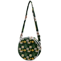 Flower Green Pattern Floral Crossbody Circle Bag