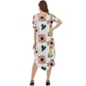 Flower White Pattern Floral Cold Shoulder Loose Fit Dress With Pockets View4