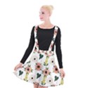 Flower White Pattern Floral Suspender Skater Skirt View1