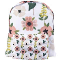 Flower White Pattern Floral Giant Full Print Backpack