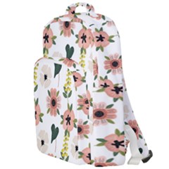 Flower White Pattern Floral Double Compartment Backpack