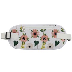 Flower White Pattern Floral Rounded Waist Pouch by anzea