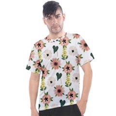 Flower White Pattern Floral Men s Sport Top by anzea