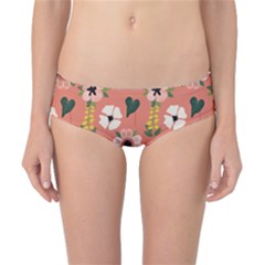 Flower Pink Brown Pattern Floral Classic Bikini Bottoms by anzea