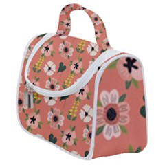 Flower Pink Brown Pattern Floral Satchel Handbag by anzea