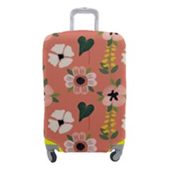 Flower Pink Brown Pattern Floral Luggage Cover (small) by anzea