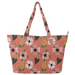 Flower Pink Brown Pattern Floral Full Print Shoulder Bag by anzea