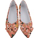 Flower Pink Brown Pattern Floral Women s Bow Heels View1