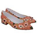 Flower Pink Brown Pattern Floral Women s Bow Heels View3