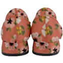 Flower Pink Brown Pattern Floral Women s Bow Heels View4