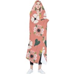 Flower Pink Brown Pattern Floral Wearable Blanket by anzea