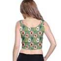 Flower Green Pink Pattern Floral Crop Top View3