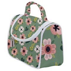 Flower Green Pink Pattern Floral Satchel Handbag by anzea