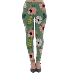 Flower Green Pink Pattern Floral Lightweight Velour Leggings