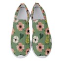 Flower Green Pink Pattern Floral Women s Slip On Sneakers View1