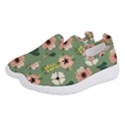 Flower Green Pink Pattern Floral Women s Slip On Sneakers View2