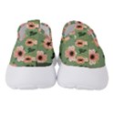 Flower Green Pink Pattern Floral Women s Slip On Sneakers View4