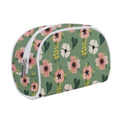 Flower Green Pink Pattern Floral Make Up Case (small)