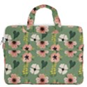 Flower Green Pink Pattern Floral MacBook Pro 15  Double Pocket Laptop Bag  View2