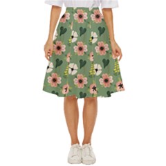 Flower Green Pink Pattern Floral Classic Short Skirt by anzea