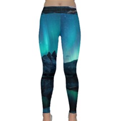 Aurora Borealis Mountain Reflection Classic Yoga Leggings by Grandong