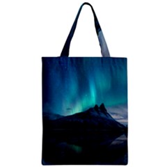 Aurora Borealis Mountain Reflection Zipper Classic Tote Bag by Grandong