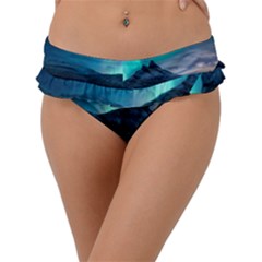 Aurora Borealis Mountain Reflection Frill Bikini Bottoms by Grandong