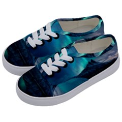 Aurora Borealis Mountain Reflection Kids  Classic Low Top Sneakers by Grandong