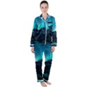 Aurora Borealis Mountain Reflection Women s Long Sleeve Satin Pajamas Set	 View1