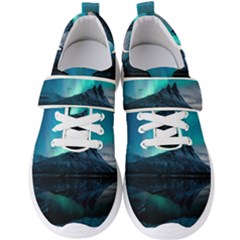 Aurora Borealis Mountain Reflection Men s Velcro Strap Shoes by Grandong