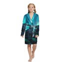 Aurora Borealis Mountain Reflection Kids  Long Sleeve Velvet Lounge Robe View1