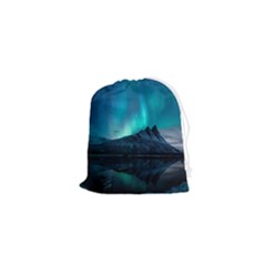 Aurora Borealis Mountain Reflection Drawstring Pouch (xs) by Grandong